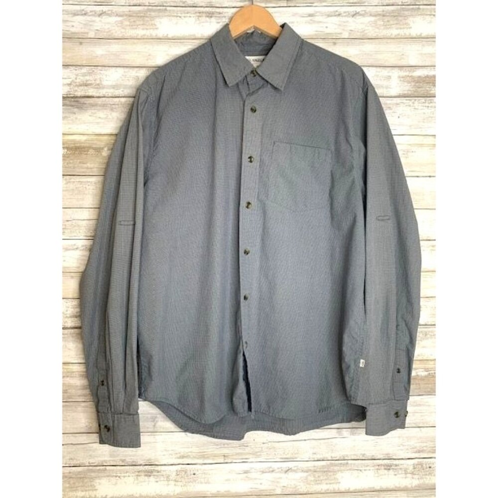 Magellan Outdoors Men's XL Long Sleeve Button-Up Gray Shirt Cotton Polyester‎